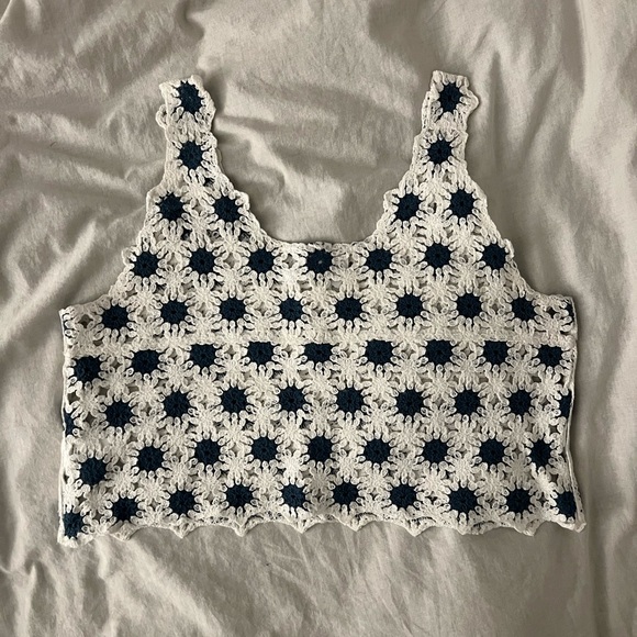 Oak + Fort Crochet Cropped Top - Picture 1 of 3